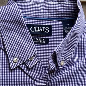 Chaps Men's Purple Gingham Button Down Shirt